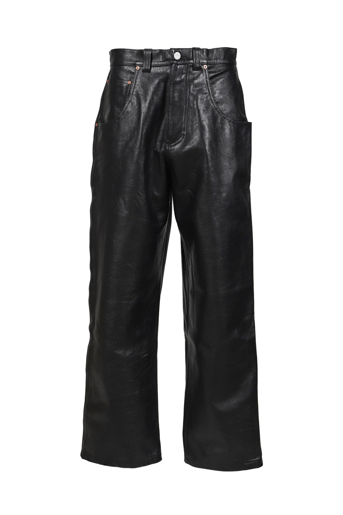 VETEMENTS ヴェトモン 【本物保証】 パンツ ストリート系 メンズ LEATHER HIP-HOP PANTS / BLK