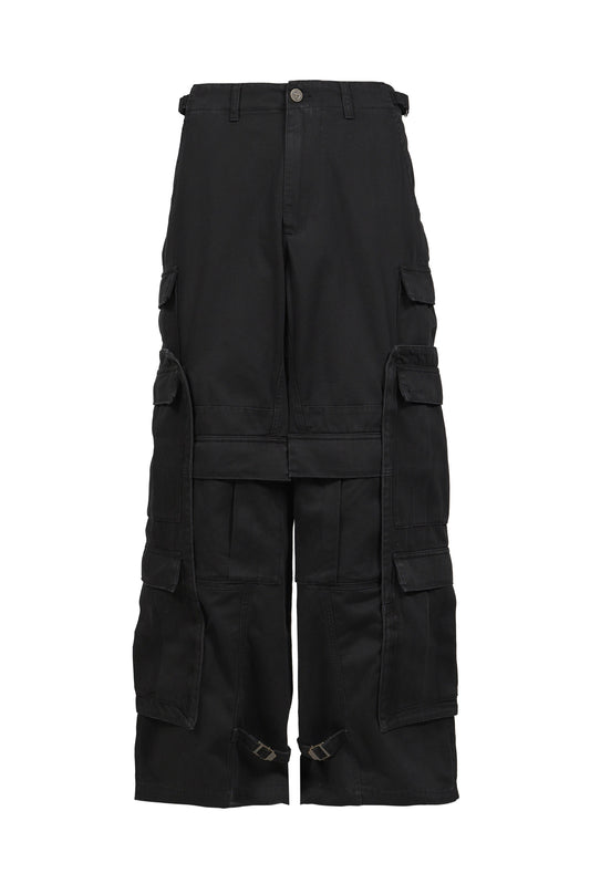 VETEMENTS ヴェトモン 【本物保証】 カーゴパンツ ストリート系 メンズ MERGED CARGO PANTS / BLK