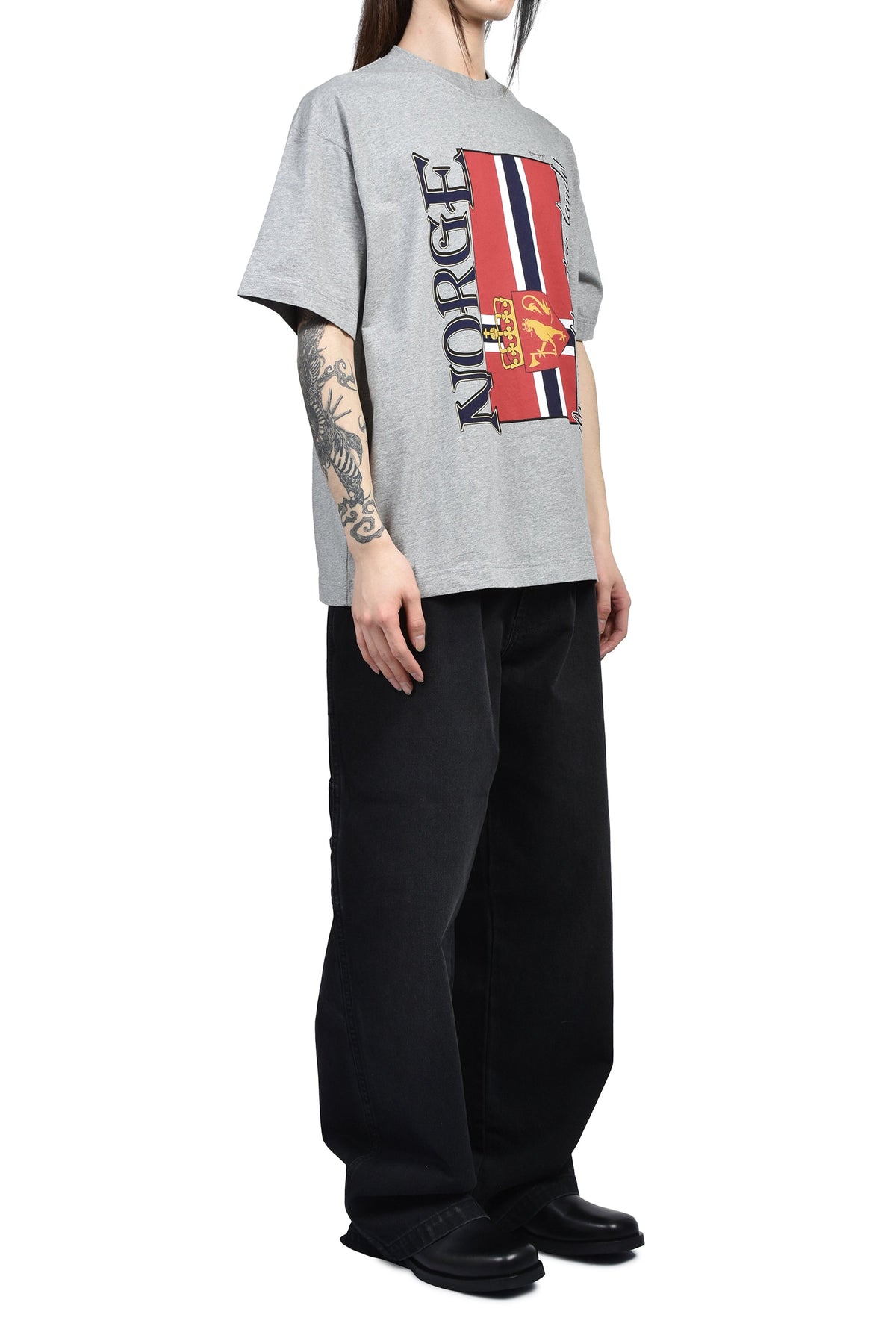 VETEMENTS ヴェトモン 【本物保証】 Tシャツ ストリート系 メンズ NORWAY TOURIST T-SHRIT / GRY MELANGE