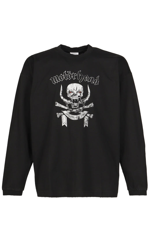 VETEMENTS ヴェトモン 【本物保証】 Tシャツ ストリート系 メンズ VETEMENTSXMOTORHEAD SKULL LONGSLEEVE / WASHED BLK