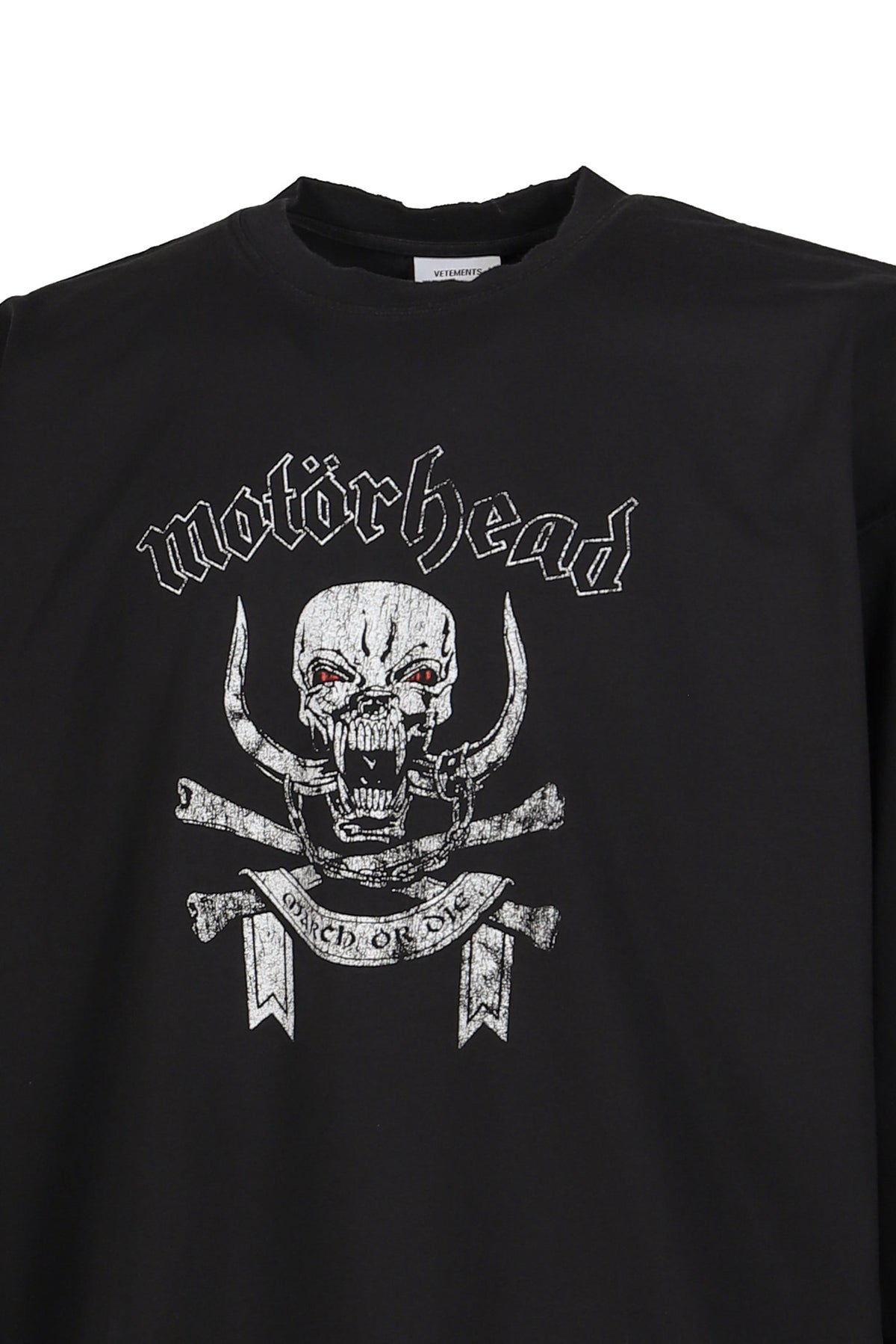 VETEMENTS ヴェトモン 【本物保証】 Tシャツ ストリート系 メンズ VETEMENTSXMOTORHEAD SKULL LONGSLEEVE / WASHED BLK