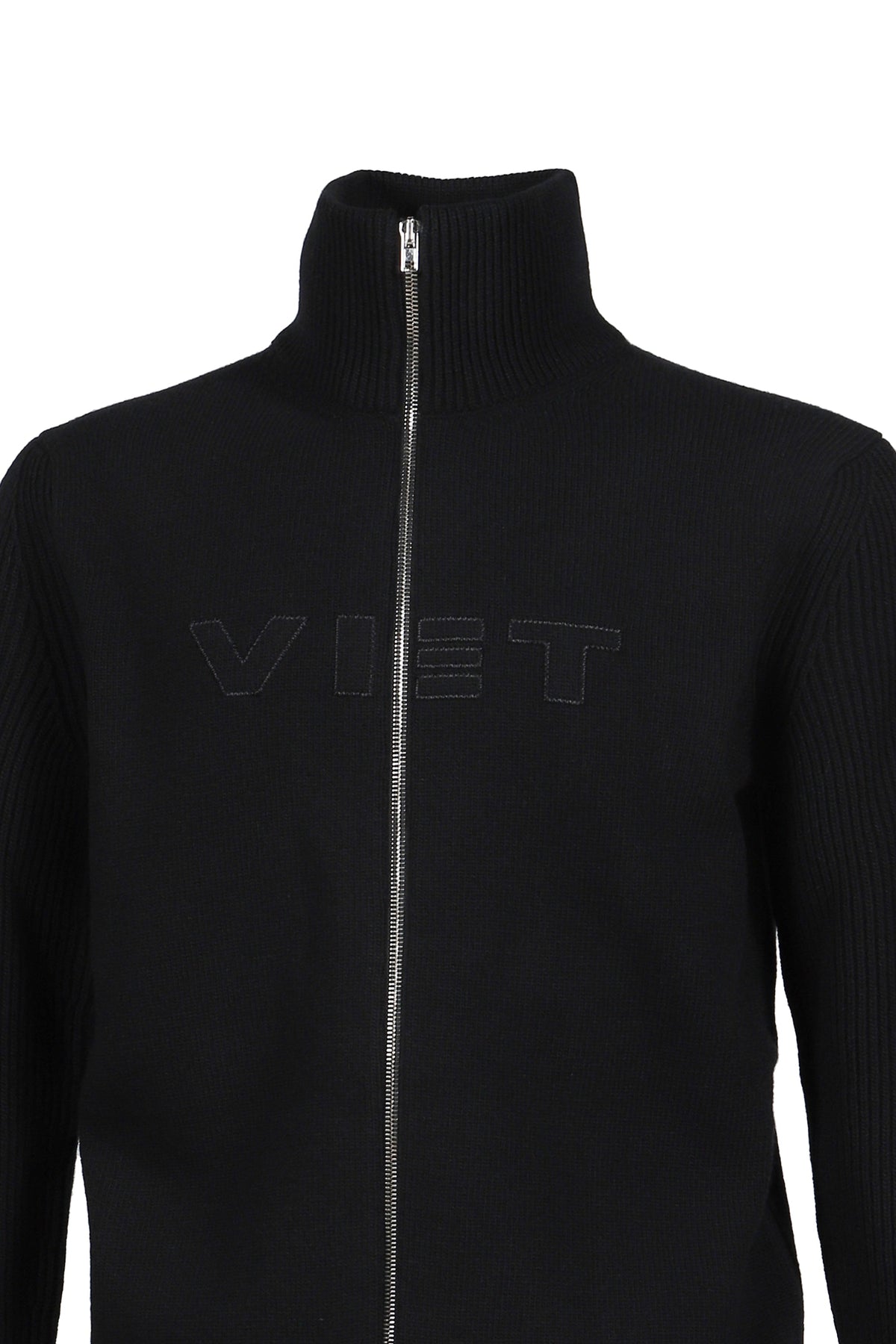 VETEMENTS ヴェトモン 【本物保証】 ニット ストリート系 メンズ VET ZIP-UP SWEATER / BLK