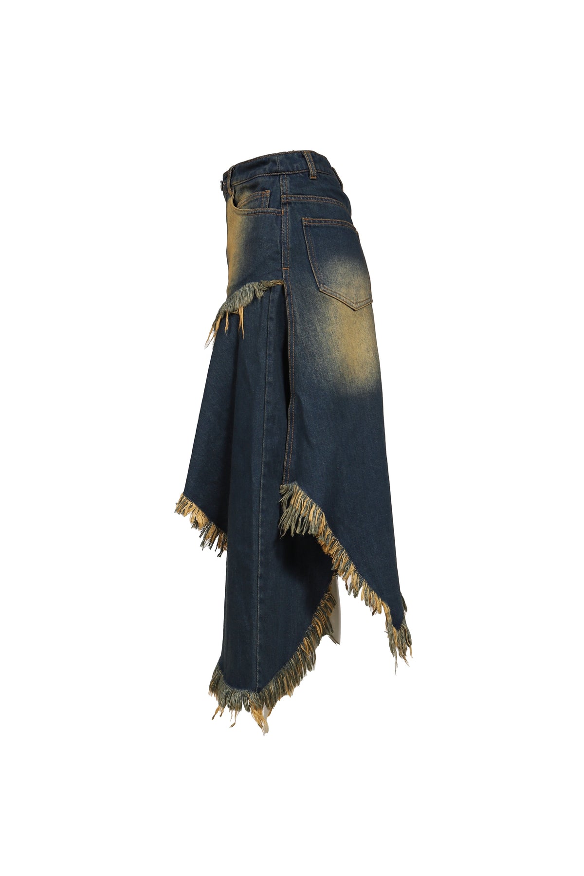 VIVAMUS 【本物保証】 スカート ストリート系 レディース ASYMMETRY DENIM SKIRT / BLU