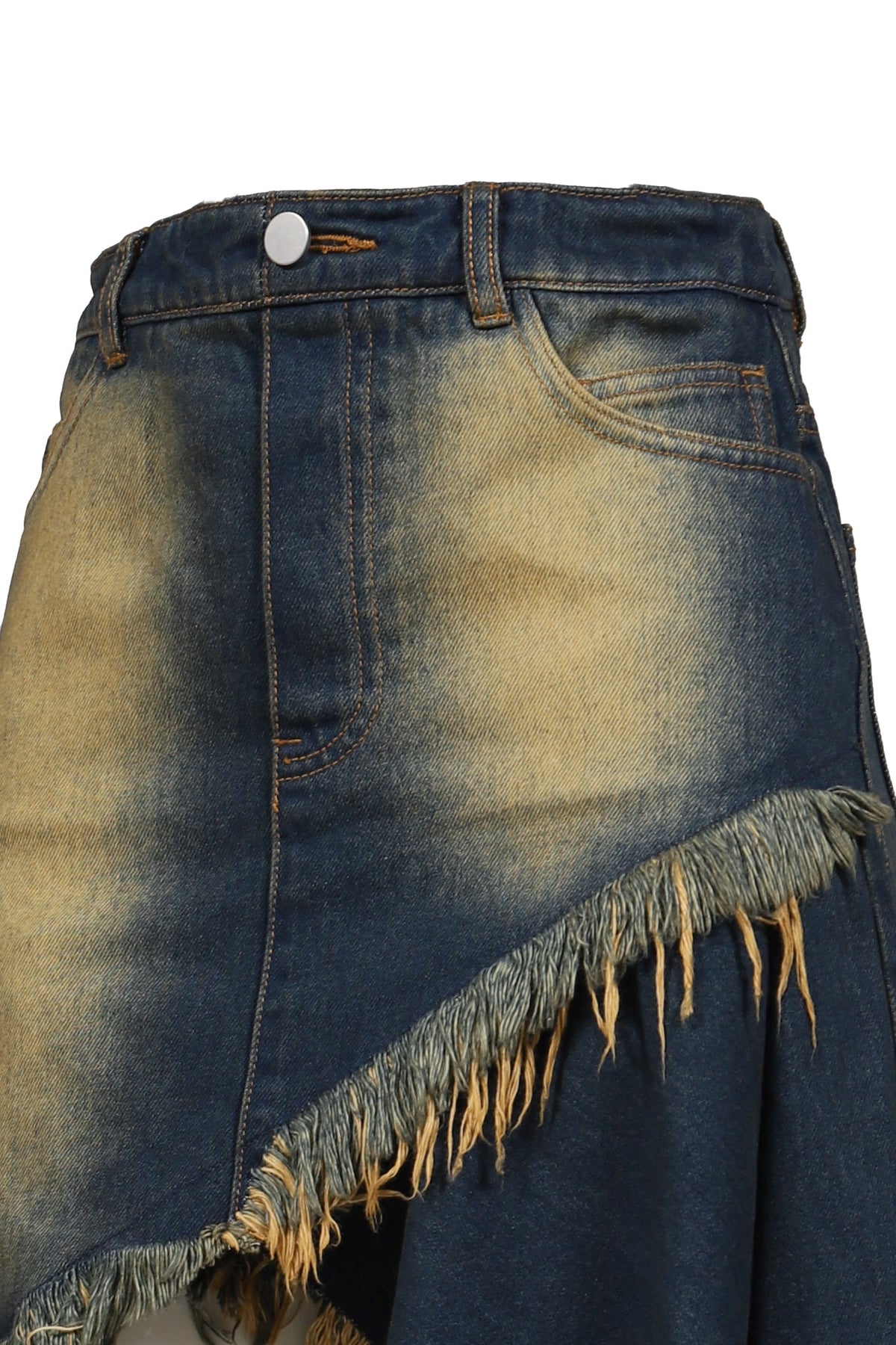 VIVAMUS 【本物保証】 スカート ストリート系 レディース ASYMMETRY DENIM SKIRT / BLU