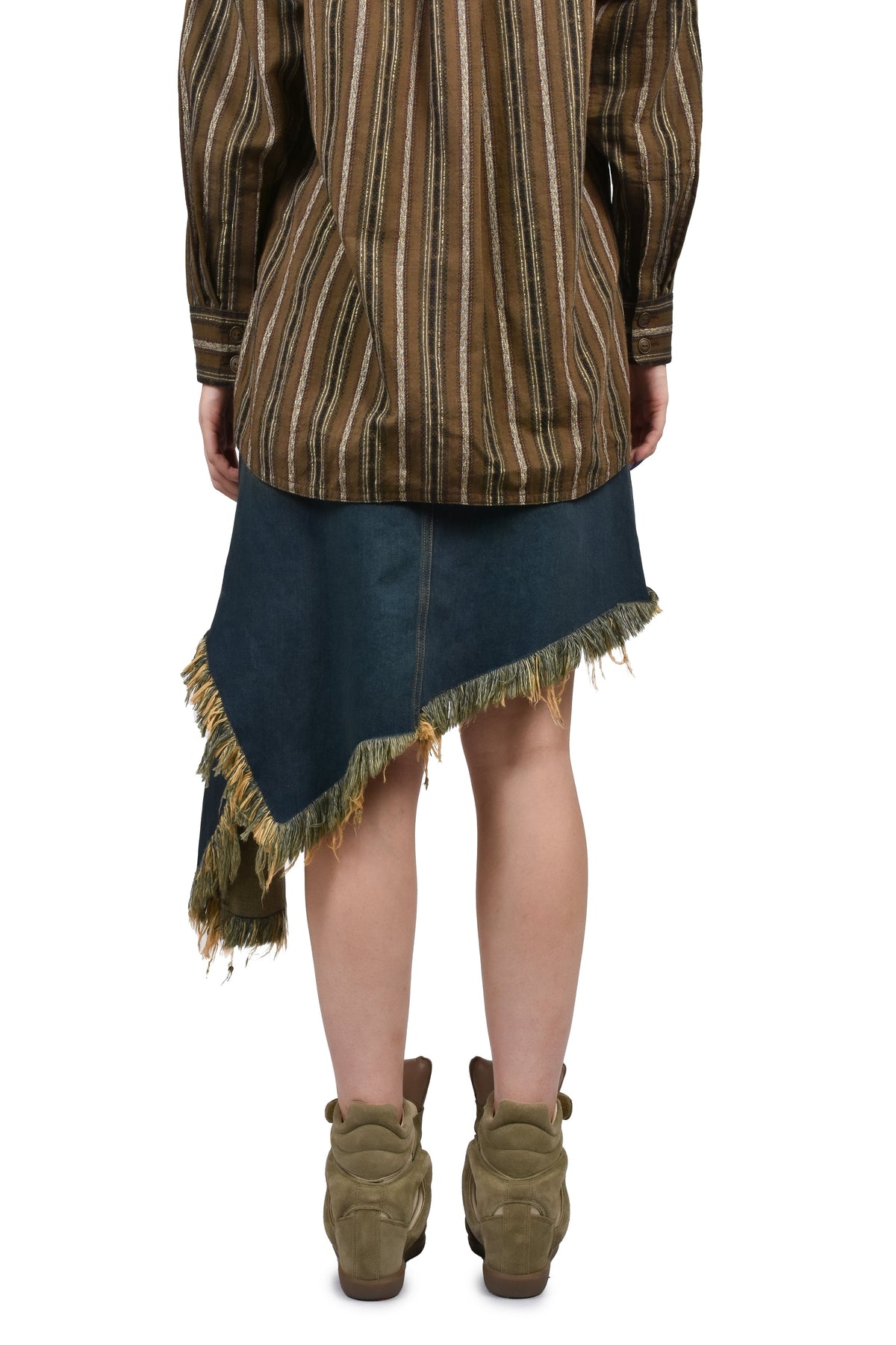 VIVAMUS 【本物保証】 スカート ストリート系 レディース ASYMMETRY DENIM SKIRT / BLU