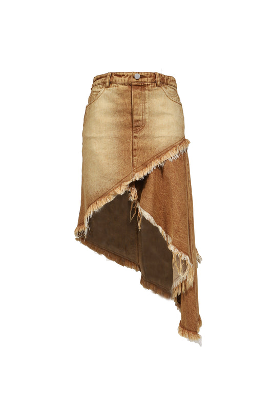VIVAMUS 【本物保証】 スカート ストリート系 レディース ASYMMETRY DENIM SKIRT / BRW