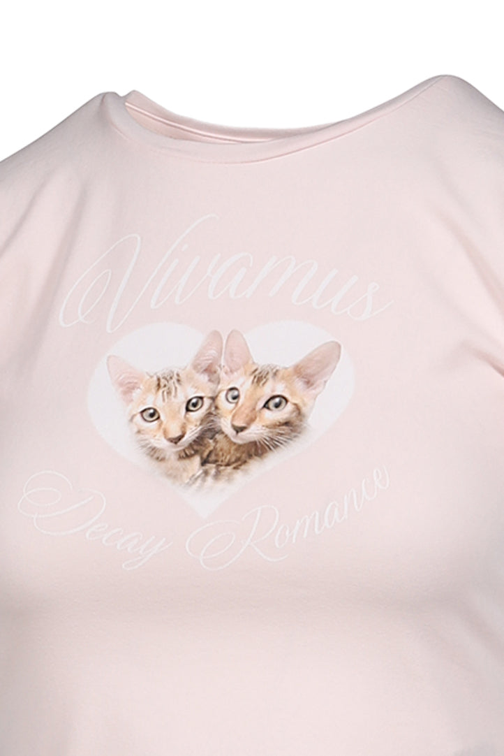VIVAMUS 【本物保証】 Tシャツ ストリート系 レディース CATS MINI T-SHIRT / PNK