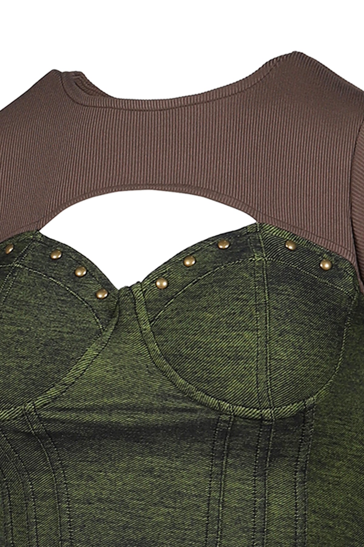 VIVAMUS 【本物保証】 Tシャツ ストリート系 レディース DENIM LACE COMBI T-SHIRT / GRN