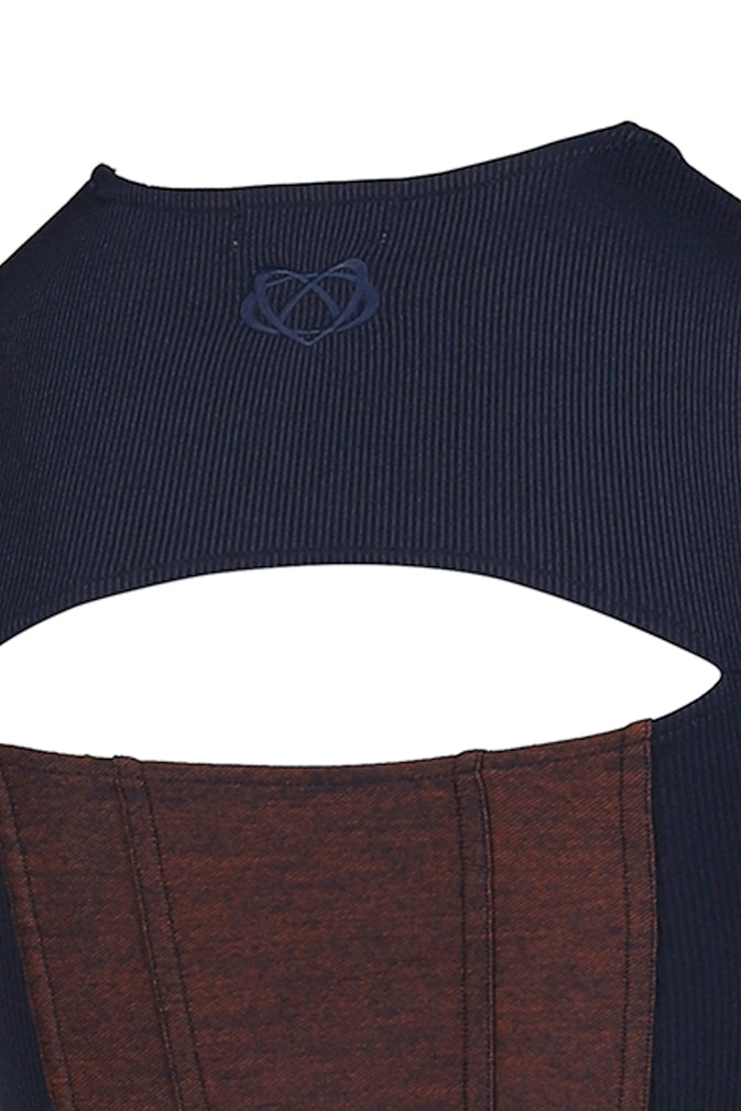 VIVAMUS 【本物保証】 Tシャツ ストリート系 レディース DENIM LACE COMBI T-SHIRT / ORANGE