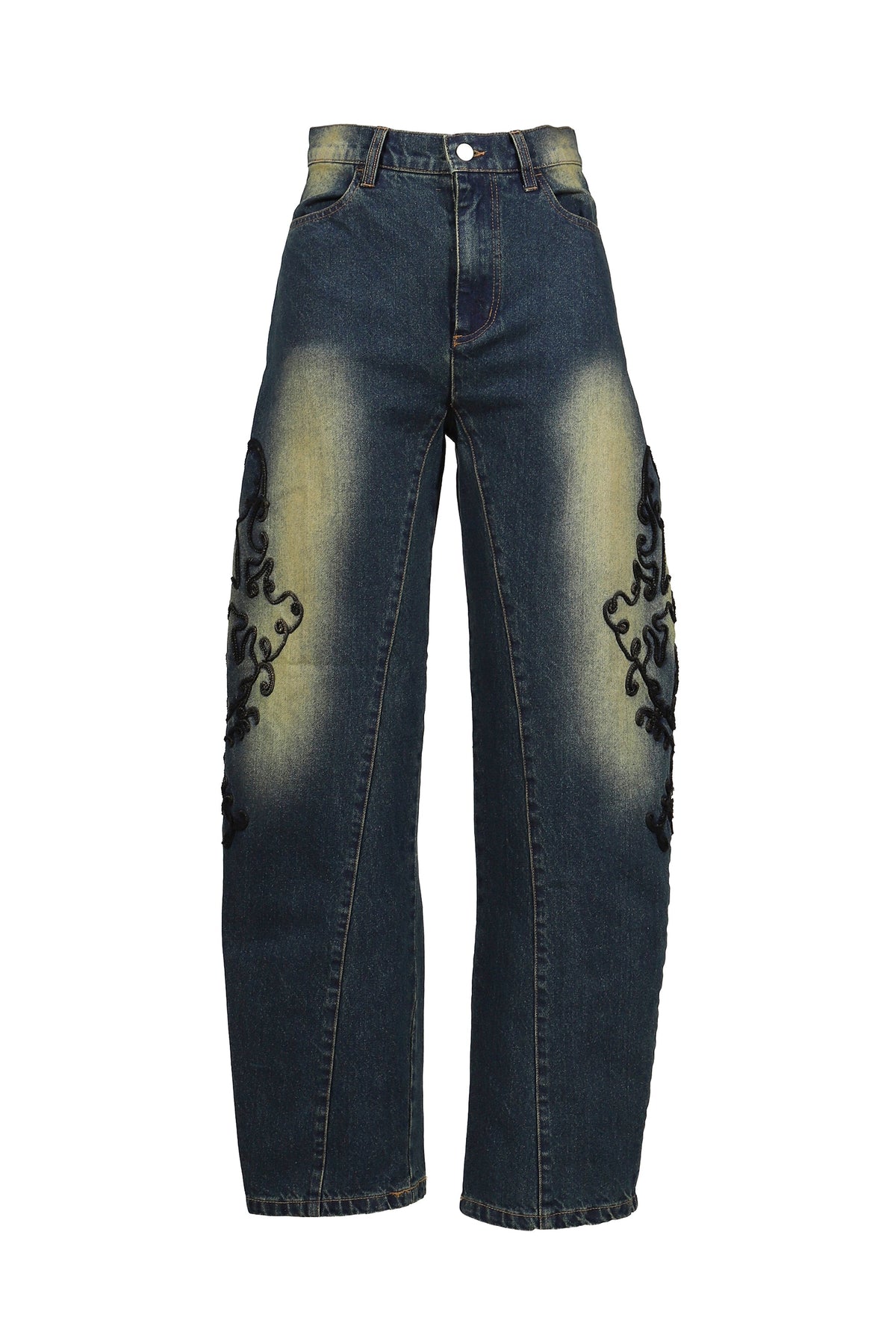 VIVAMUS 【本物保証】 デニムパンツ ストリート系 レディース DENIM LACE PANTS / BLU