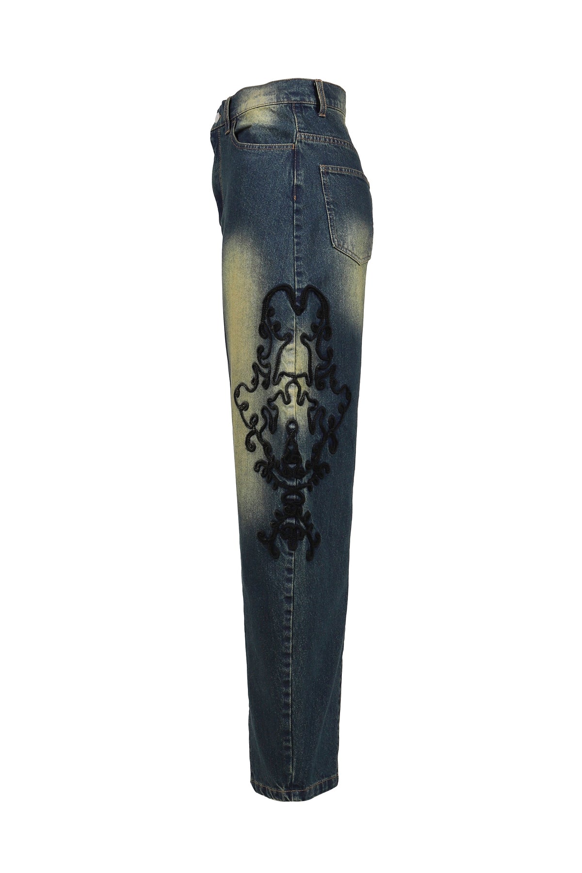 VIVAMUS 【本物保証】 デニムパンツ ストリート系 レディース DENIM LACE PANTS / BLU