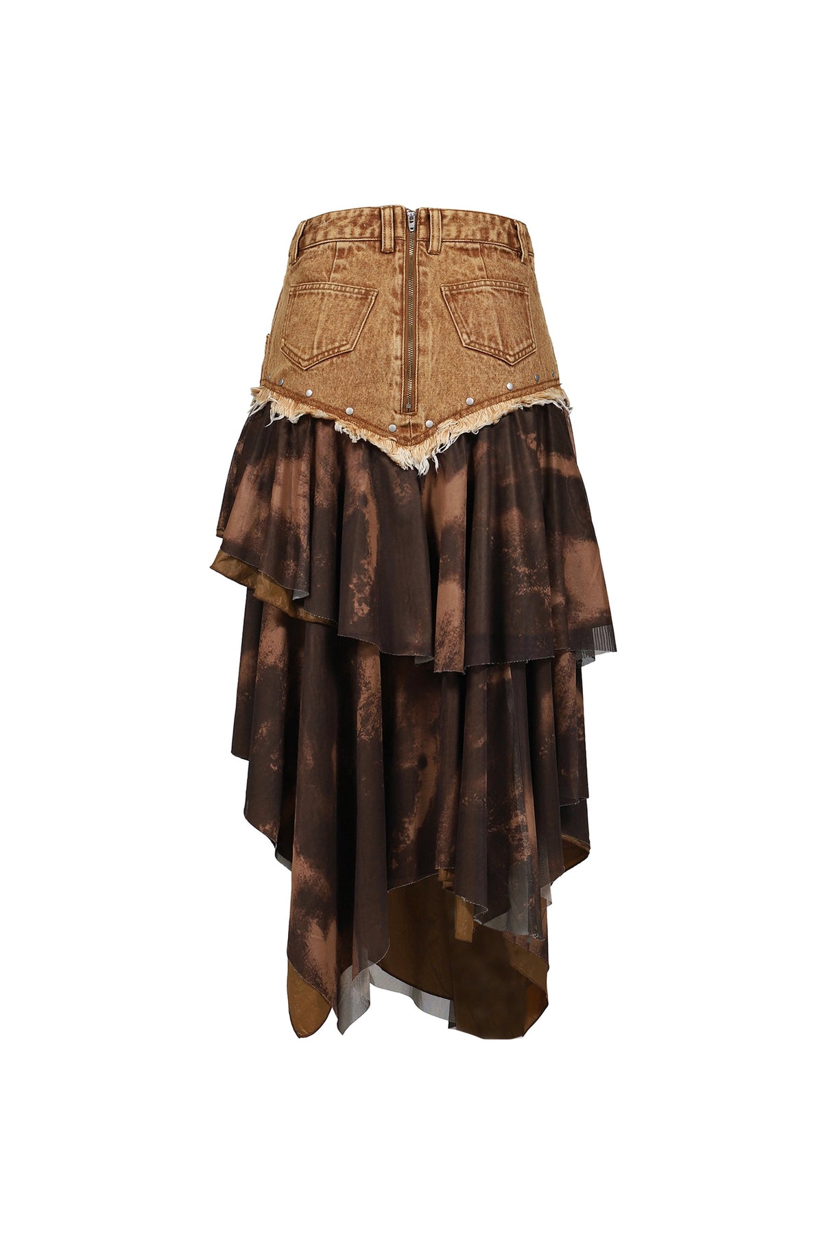 VIVAMUS 【本物保証】 スカート ストリート系 レディース DENIM TIERED SKIRT / BRW