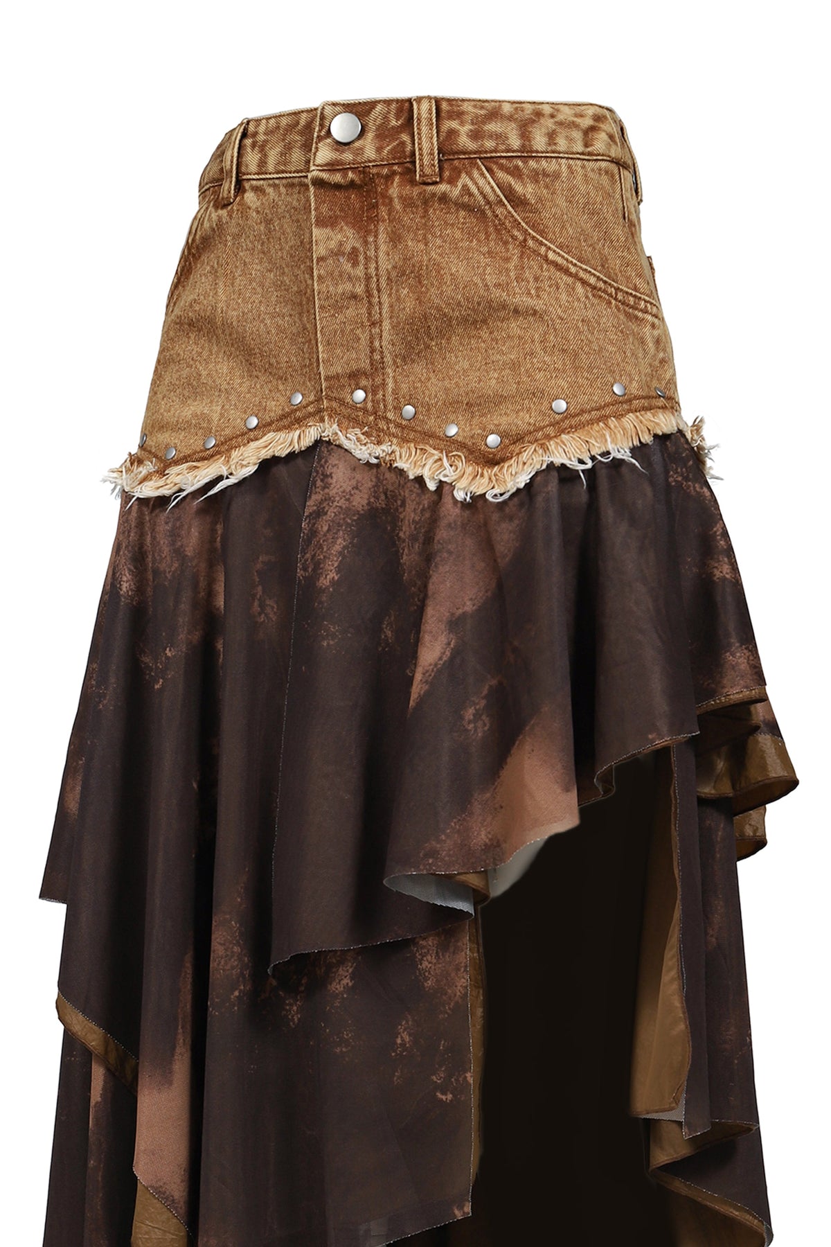VIVAMUS 【本物保証】 スカート ストリート系 レディース DENIM TIERED SKIRT / BRW