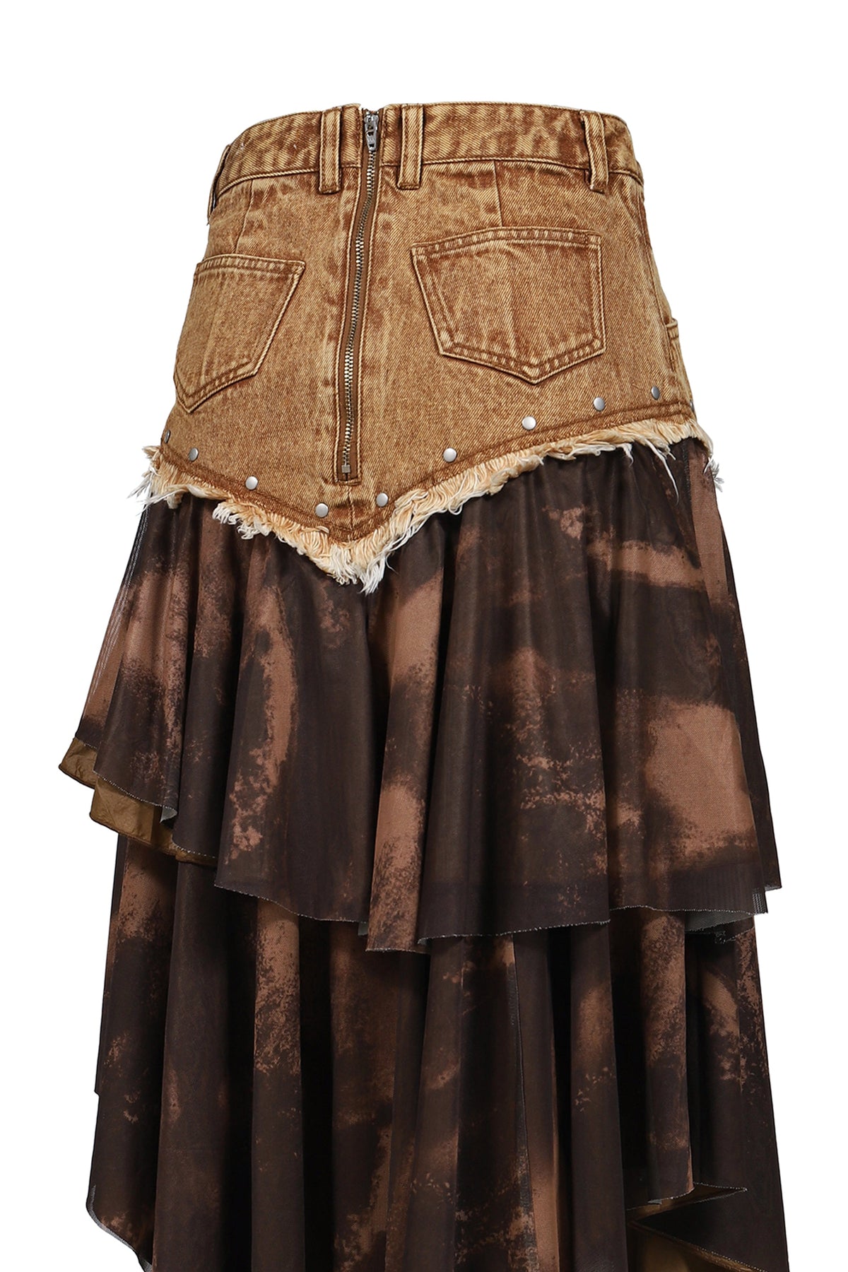 VIVAMUS 【本物保証】 スカート ストリート系 レディース DENIM TIERED SKIRT / BRW