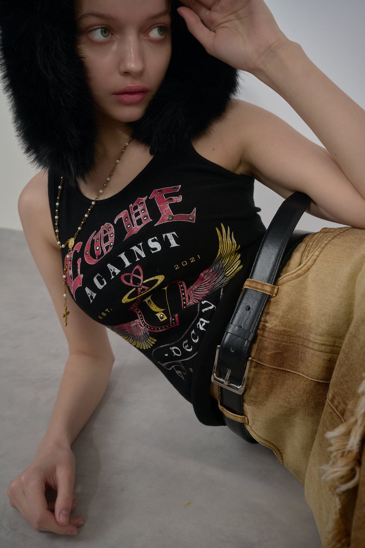 VIVAMUS 【本物保証】 タンクトップ ストリート系 レディース EMBLEM TANKTOP / BLK