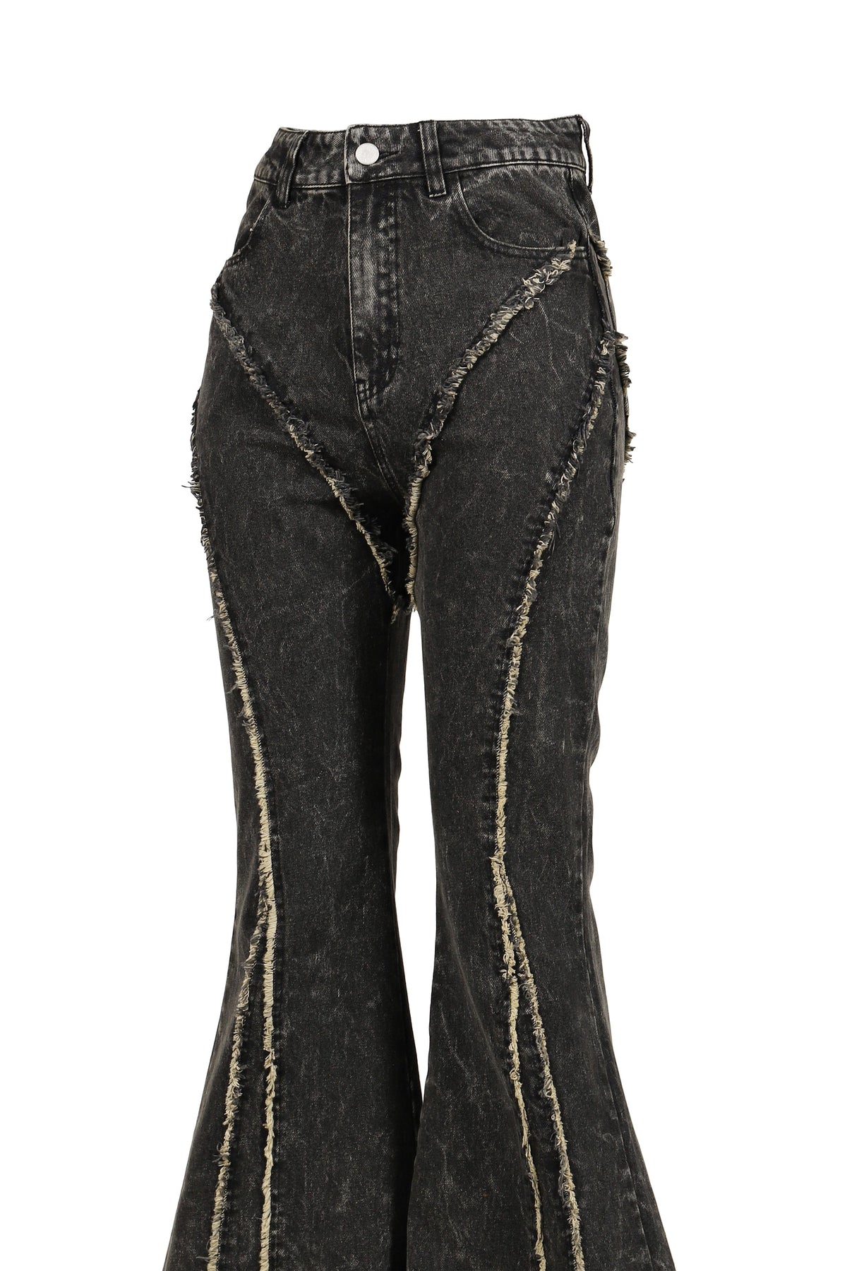 VIVAMUS 【本物保証】 デニムパンツ ストリート系 レディース FLARE DENIM PANTS / BLK
