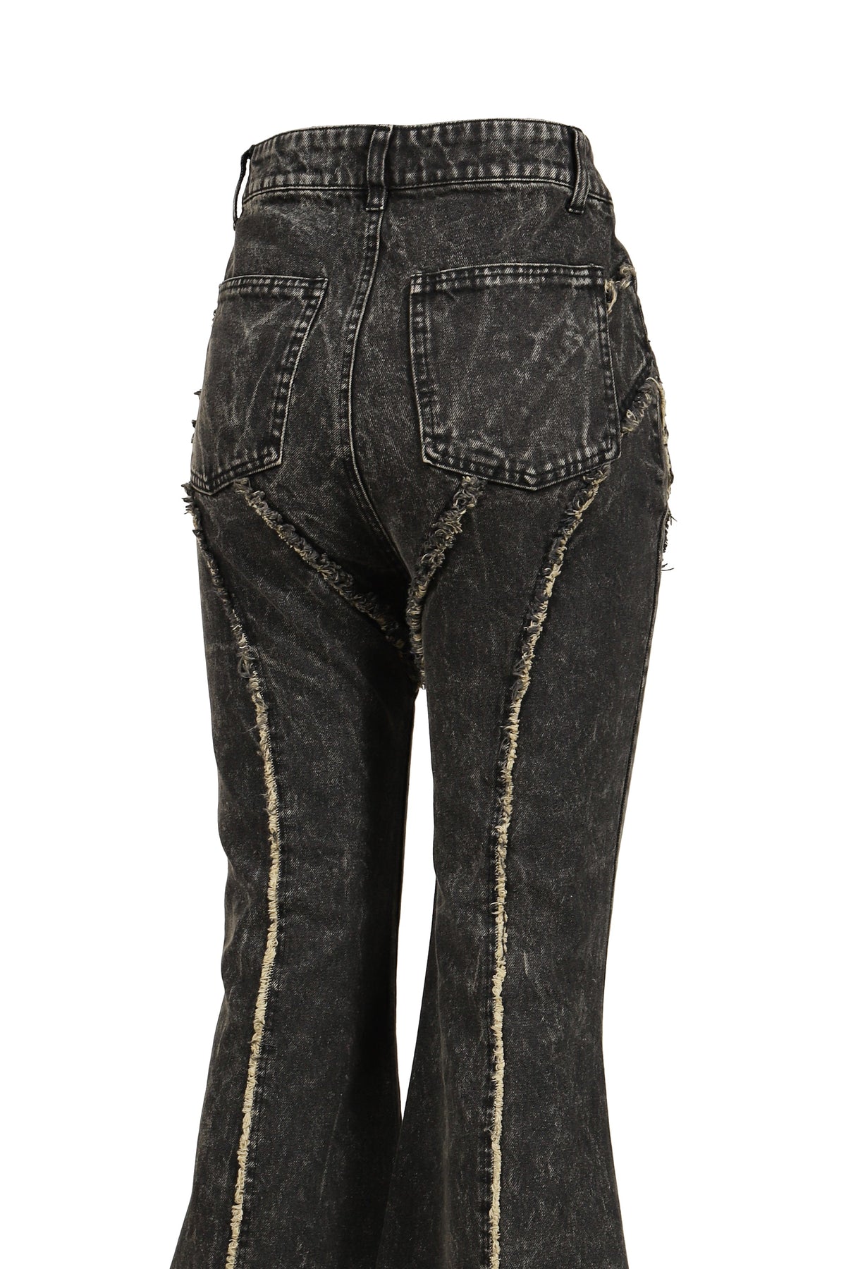 VIVAMUS 【本物保証】 デニムパンツ ストリート系 レディース FLARE DENIM PANTS / BLK