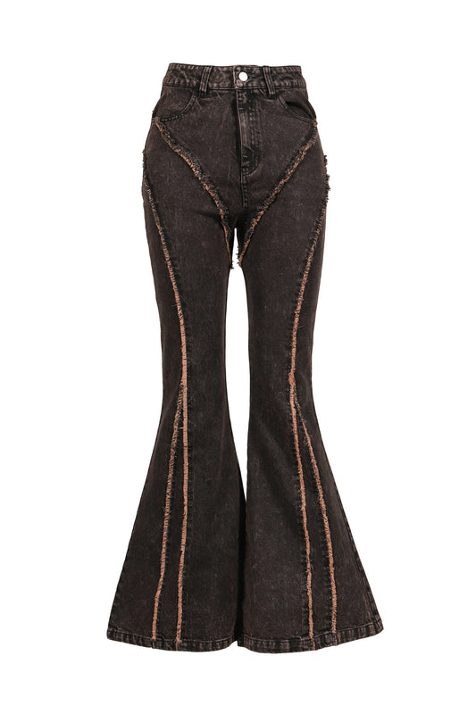 VIVAMUS 【本物保証】 デニムパンツ ストリート系 レディース FLARE DENIM PANTS / BRW