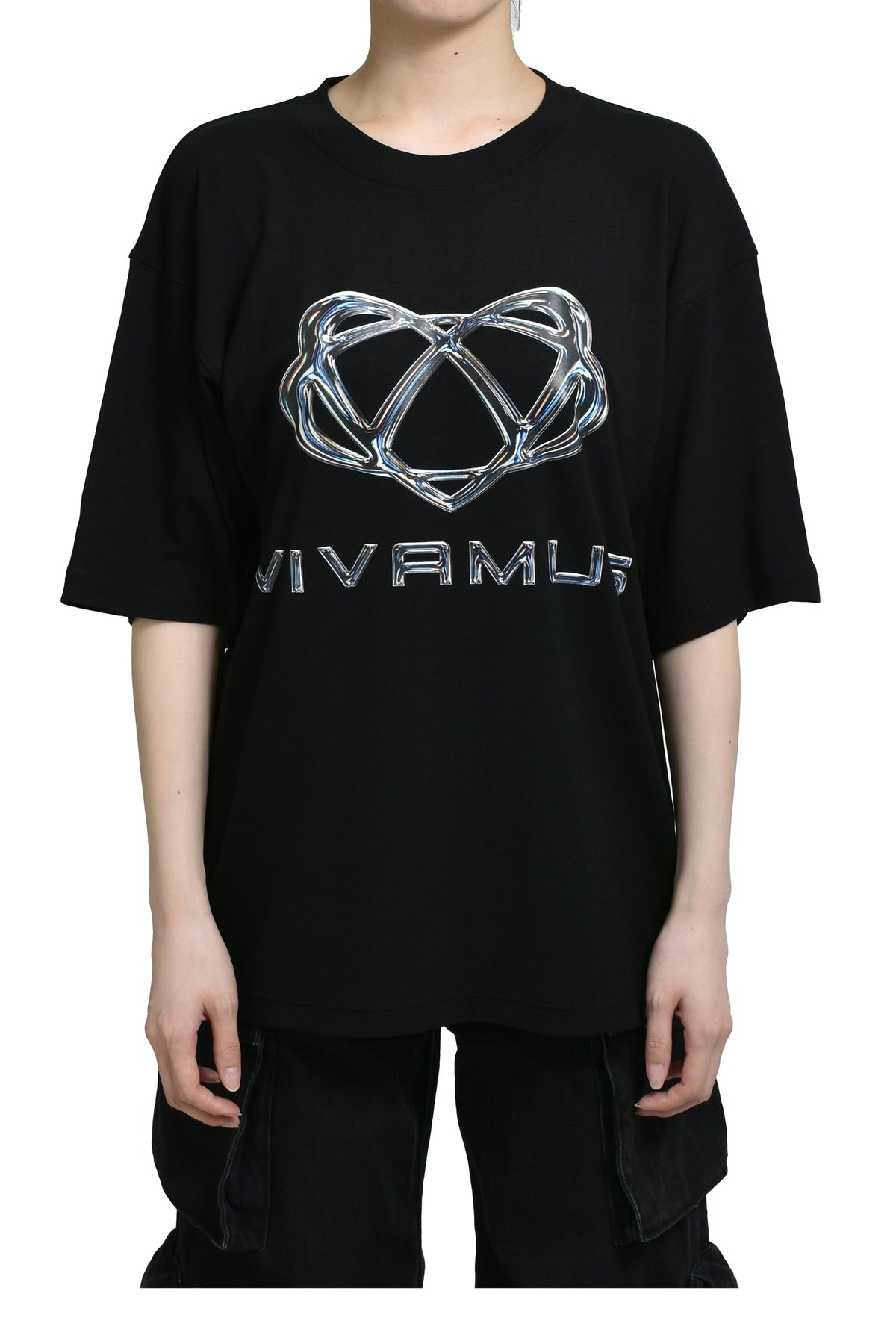 VIVAMUS 【本物保証】 Tシャツ ストリート系 レディース VIVAMUS LOGO CREWNECK T-SHIRT / BLK