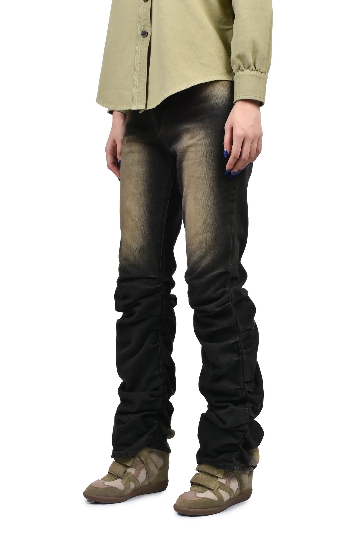 VIVAMUS 【本物保証】 デニムパンツ ストリート系 レディース LOOSED LEG DENIM PANTS / BLK