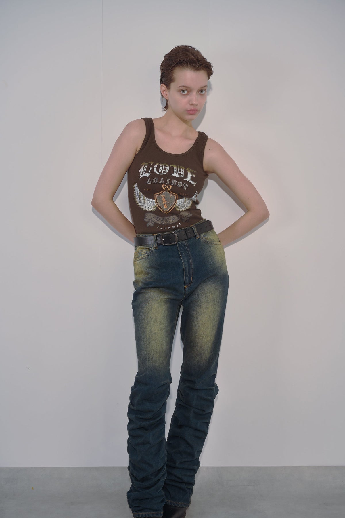 VIVAMUS 【本物保証】 デニムパンツ ストリート系 レディース LOOSED LEG DENIM PANTS / BLU
