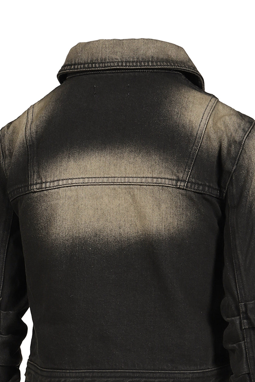 VIVAMUS 【本物保証】 ジャケット ストリート系 レディース LOOSED SLEEVE DENIM JACKET / BLK