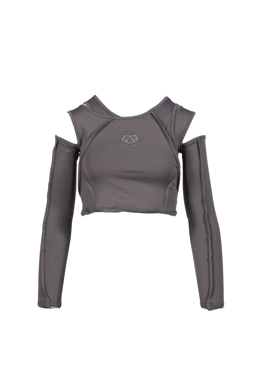 VIVAMUS 【本物保証】 シャツ ストリート系 レディース LAYERED TOPS / GRY