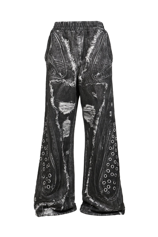 VIVAMUS 【本物保証】 スウェットパンツ ストリート系 レディース PRINT SWEAT PANTS / BLK