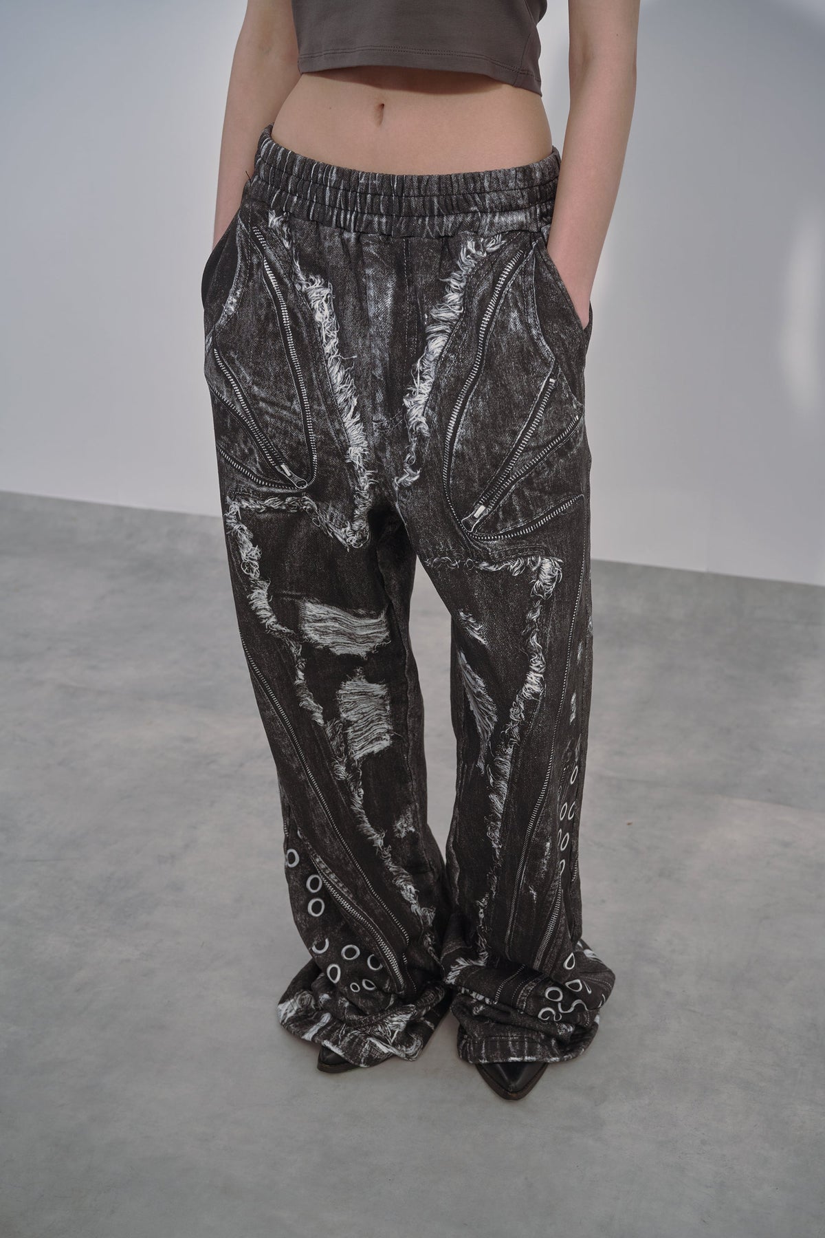 VIVAMUS 【本物保証】 スウェットパンツ ストリート系 レディース PRINT SWEAT PANTS / BLK