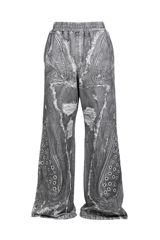 VIVAMUS 【本物保証】 スウェットパンツ ストリート系 レディース PRINT SWEAT PANTS / GRY