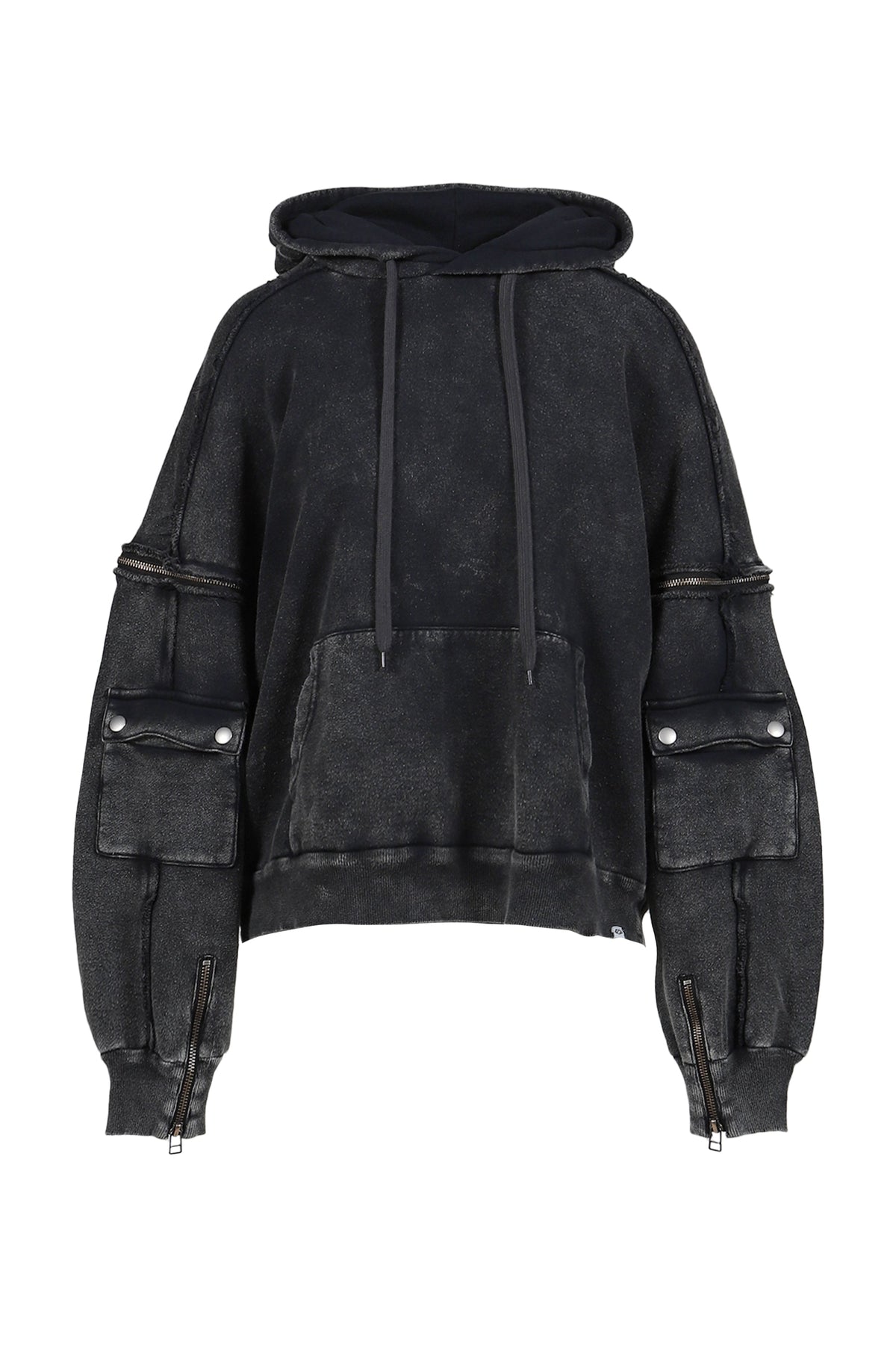 VIVAMUS 【本物保証】 パーカー ストリート系 レディース SPLIT SWEAT HOODIE / BLK