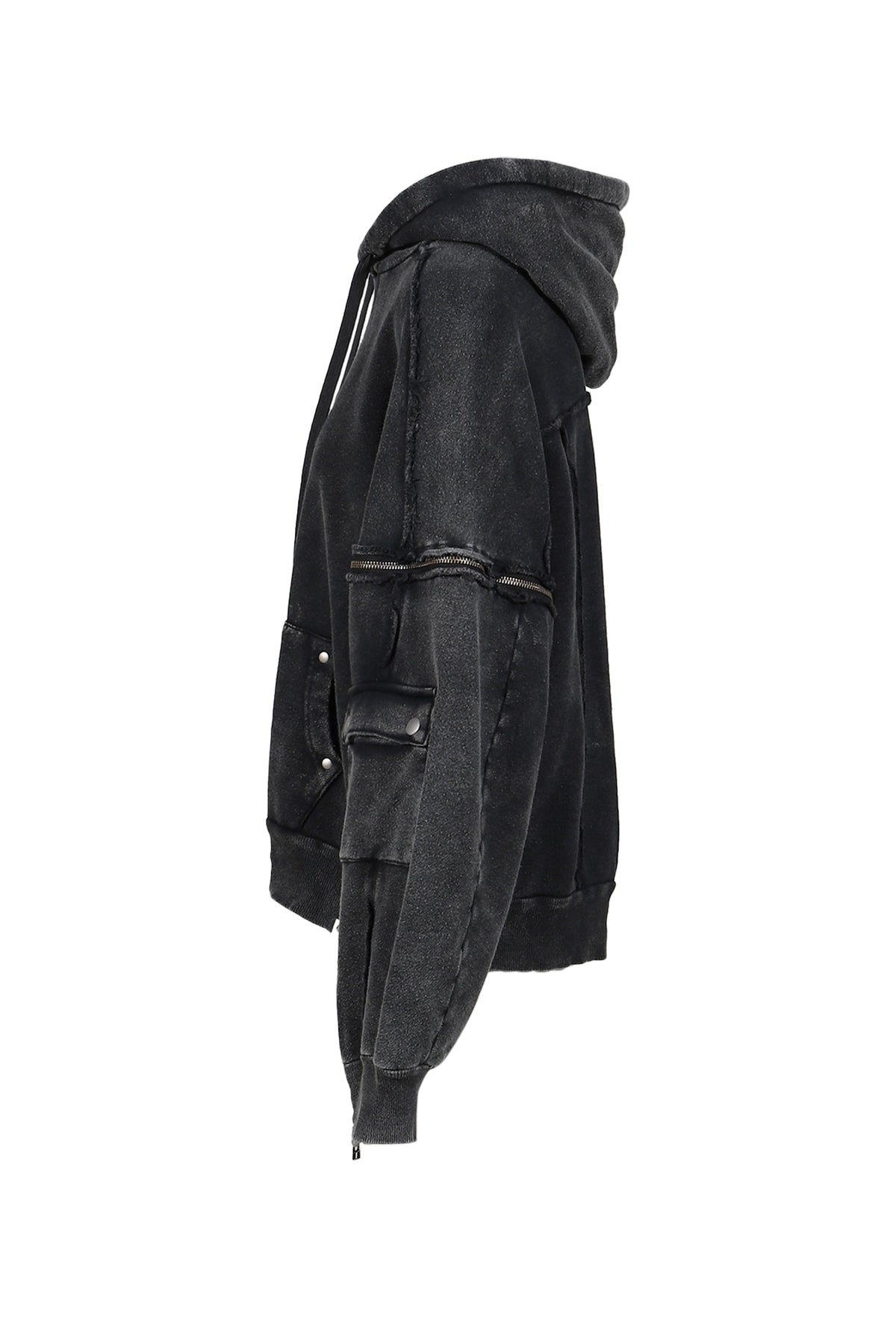 VIVAMUS 【本物保証】 パーカー ストリート系 レディース SPLIT SWEAT HOODIE / BLK