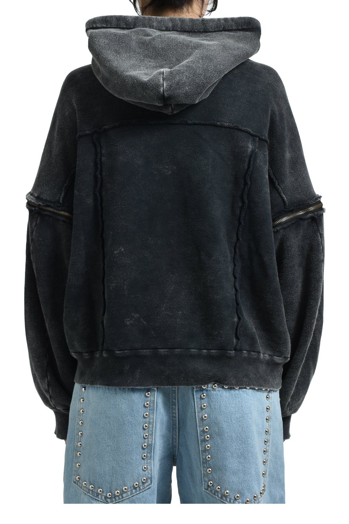 VIVAMUS 【本物保証】 パーカー ストリート系 レディース SPLIT SWEAT HOODIE / BLK
