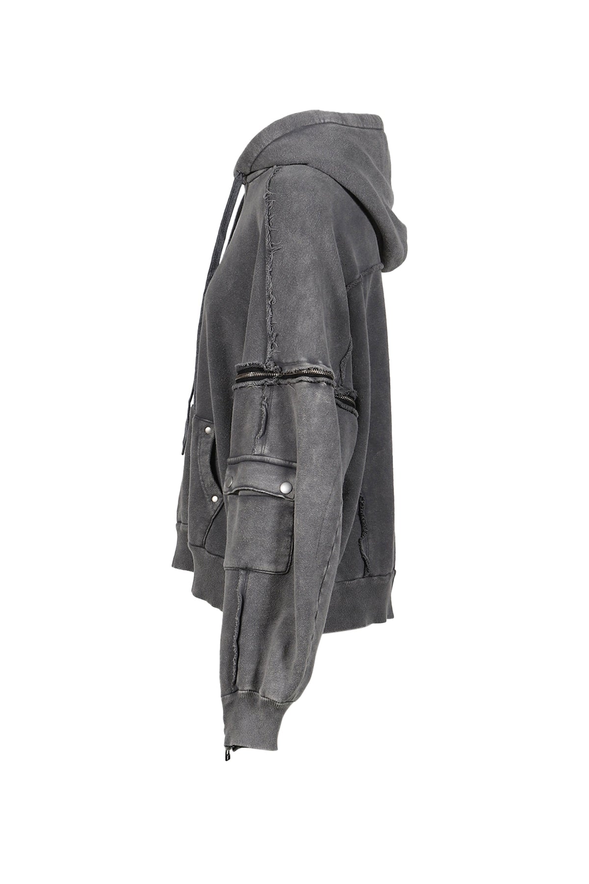 VIVAMUS 【本物保証】 パーカー ストリート系 レディース SPLIT SWEAT HOODIE / GRY