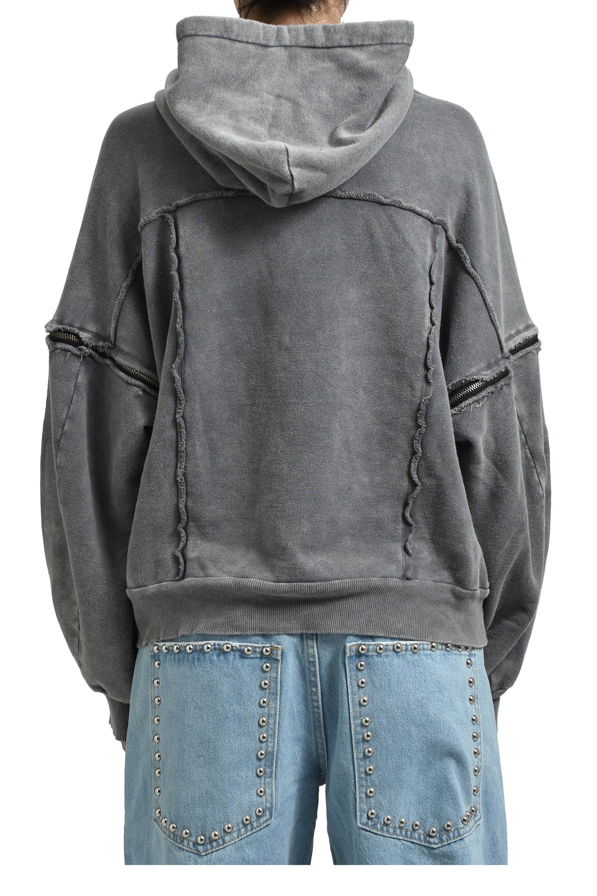 VIVAMUS 【本物保証】 パーカー ストリート系 レディース SPLIT SWEAT HOODIE / GRY