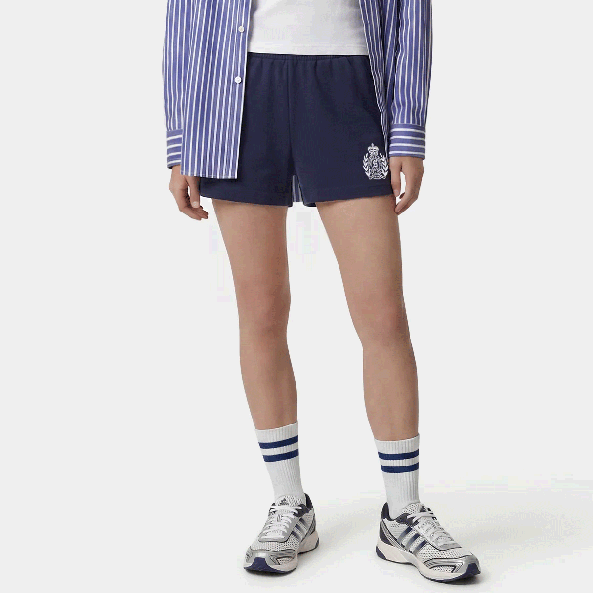 Sporty and Rich 【本物保証】 パンツ ストリート系 レディース NY Crest Embroidered Disco Short