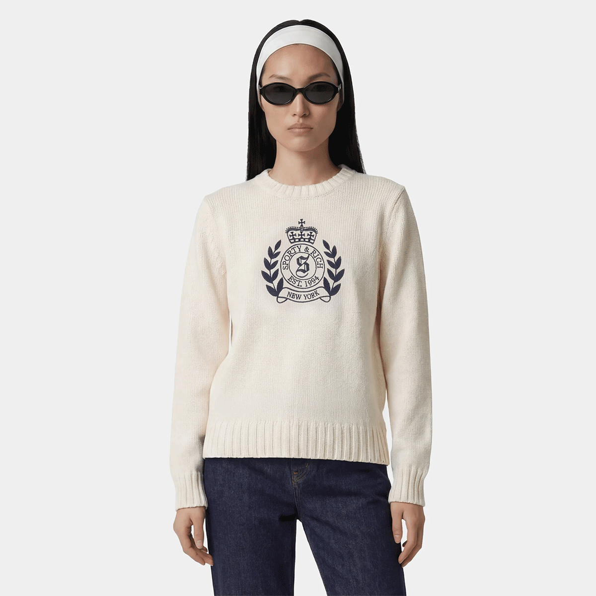 Sporty and Rich 【本物保証】 ニット ストリート系 レディース NY Crest Knitted Sweater