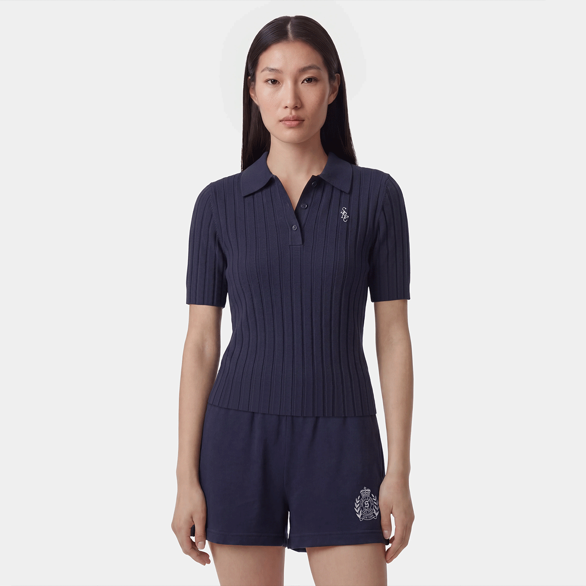 Sporty and Rich 【本物保証】 Tシャツ ストリート系 レディース SRC Ribbed Polo