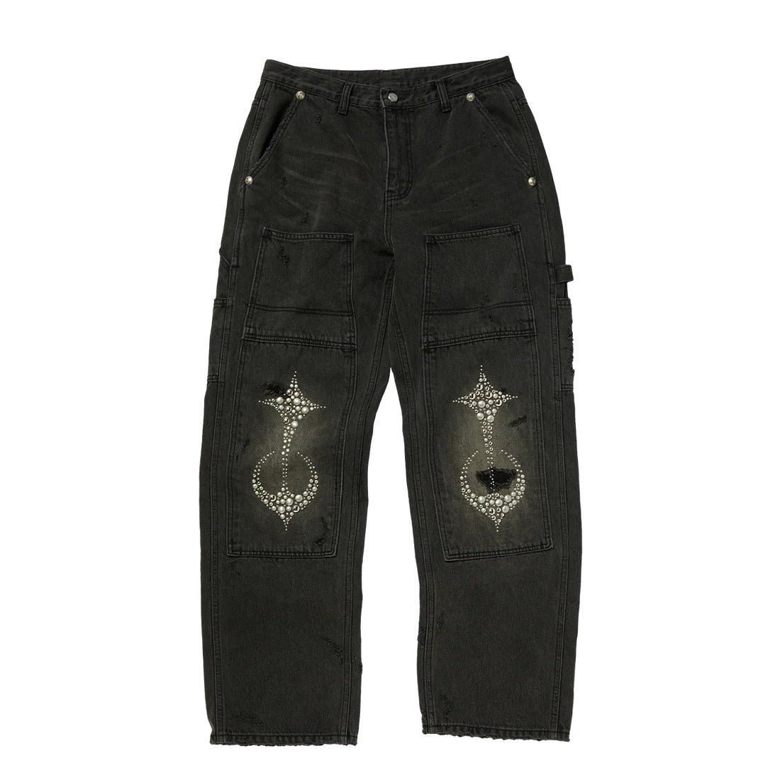 THUG CLUB 【本物保証】 パンツ ストリート系 メンズ STUDED KNEE CARPENTER PANTS
