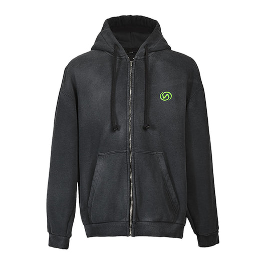 VUJA DE 【本物保証】 パーカー ストリート系 メンズ AXEL SUNFADED CHIRAL VD HOODIE IN SUPIMA COTTON