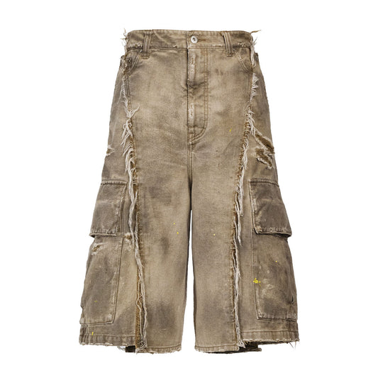 VUJA DE 【本物保証】 カーゴパンツ ストリート系 メンズ DAX DESTROYED AFFIX CARGO SHORTS IN BRUSHED COTTON