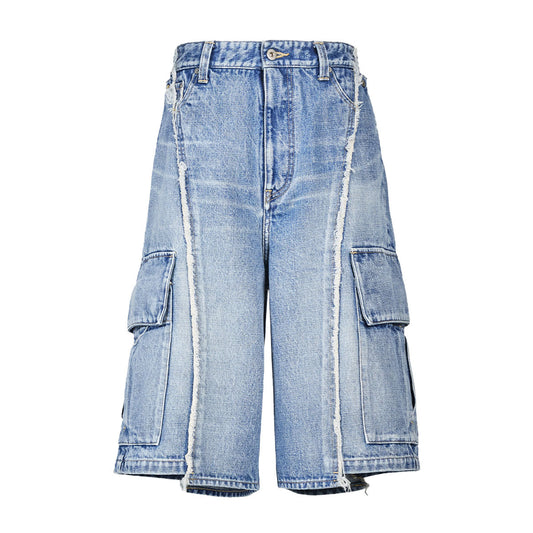 VUJA DE 【本物保証】 カーゴパンツ ストリート系 メンズ DAX SELVEDGE AFFIX CARGO SHORTS IN DENIM