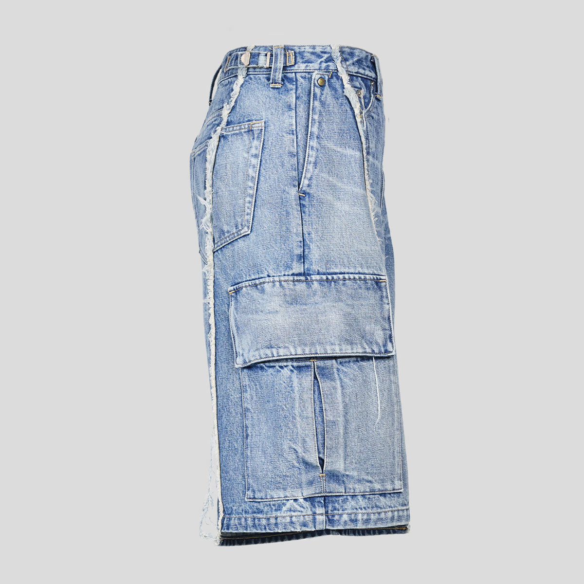 VUJA DE 【本物保証】 カーゴパンツ ストリート系 メンズ DAX SELVEDGE AFFIX CARGO SHORTS IN DENIM