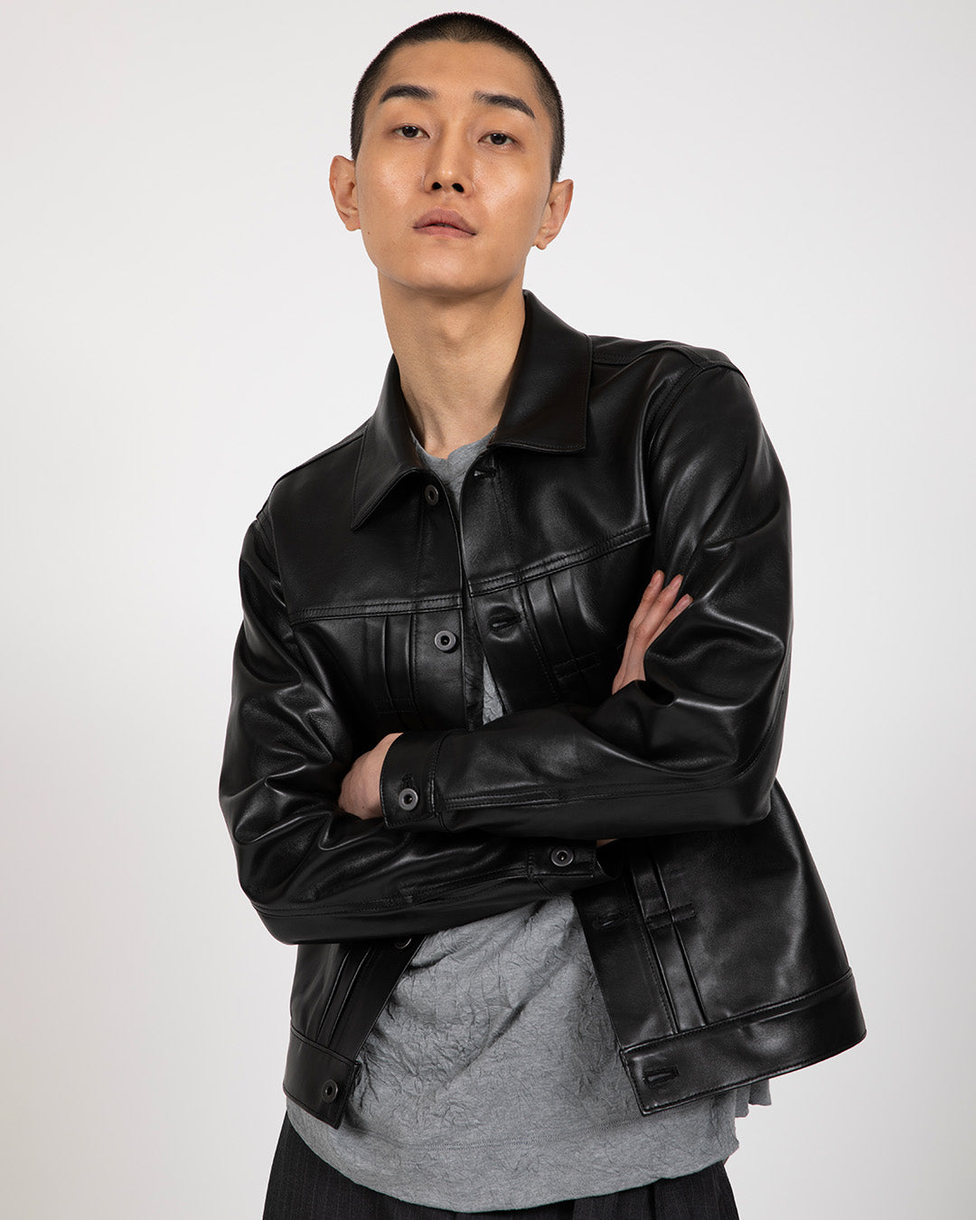 VUJA DE 【本物保証】 ジャケット ストリート系 メンズ TATE DOUBLE-FACE LEATHER JACKET IN SHEEPSKIN