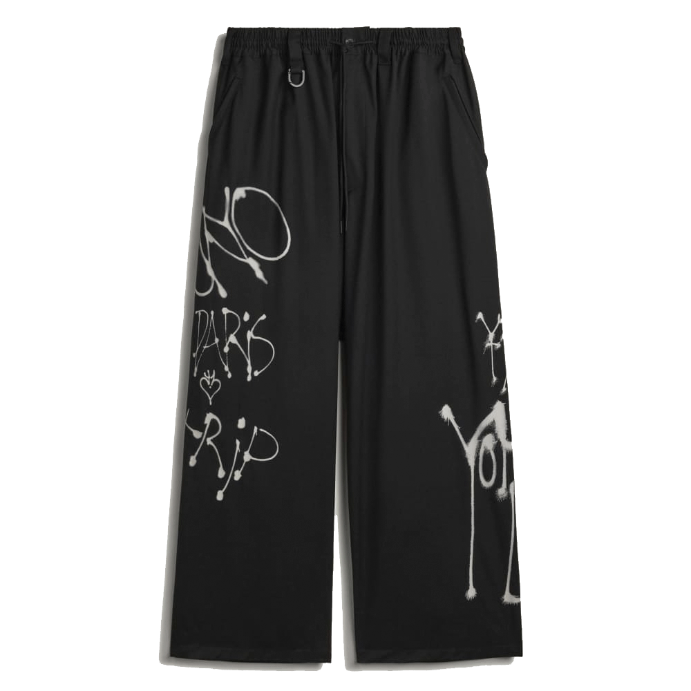 Y3 Yohji Yamamoto 【本物保証】 パンツ ストリート系 メンズ Y-3 CHITO GRAPHIC WIDE WOOL PANTS