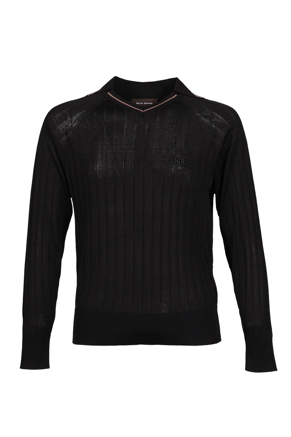 Wales Bonner ウェールズ・ボナー 【本物保証】 シャツ ストリート系 メンズ ROOTS POLO SHIRT / BLK