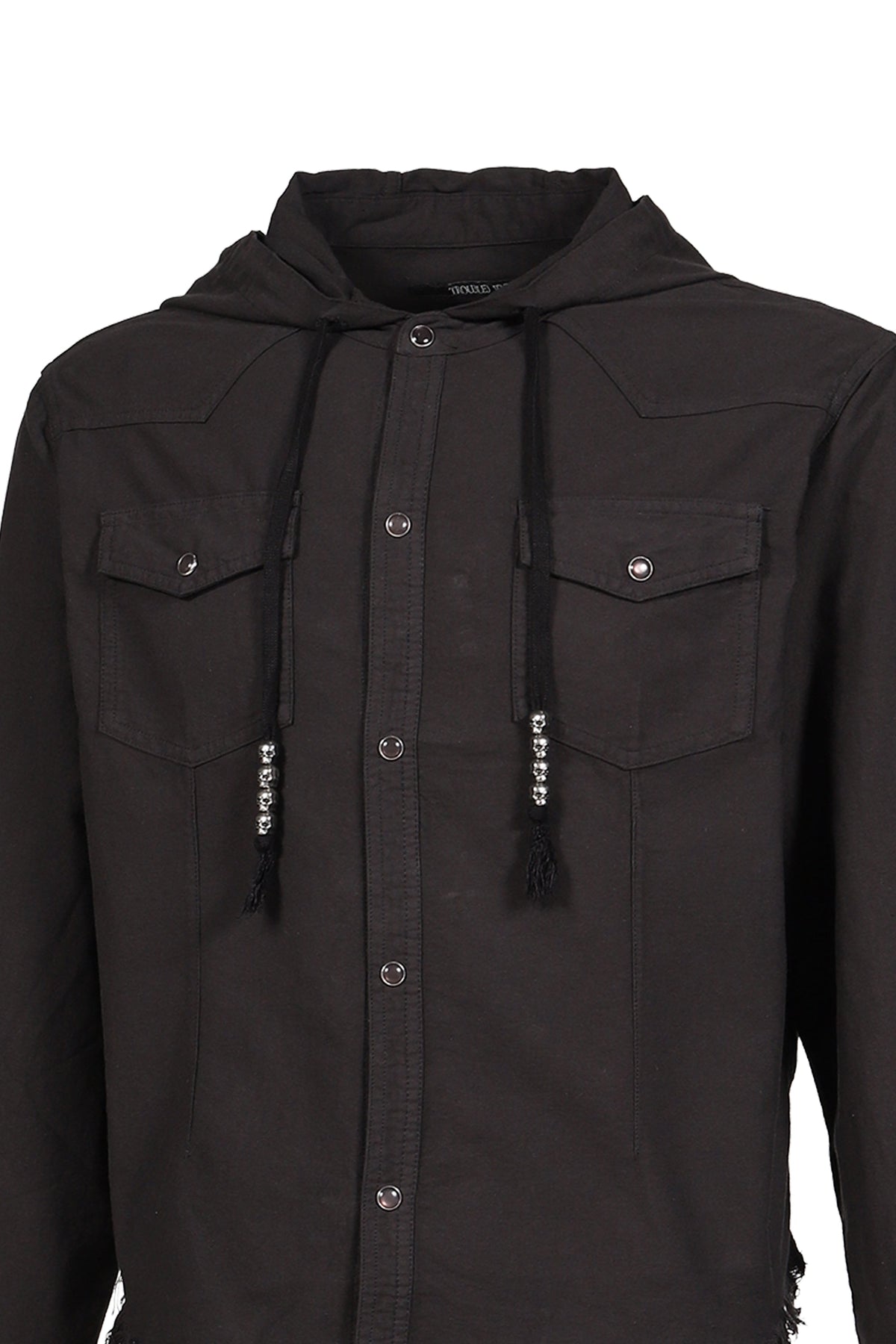 Troubled Waters トラブルド・ウォーターズ 【本物保証】ジャケット、ストリートスタイル、メンズ HOODED SHIRT / BLK