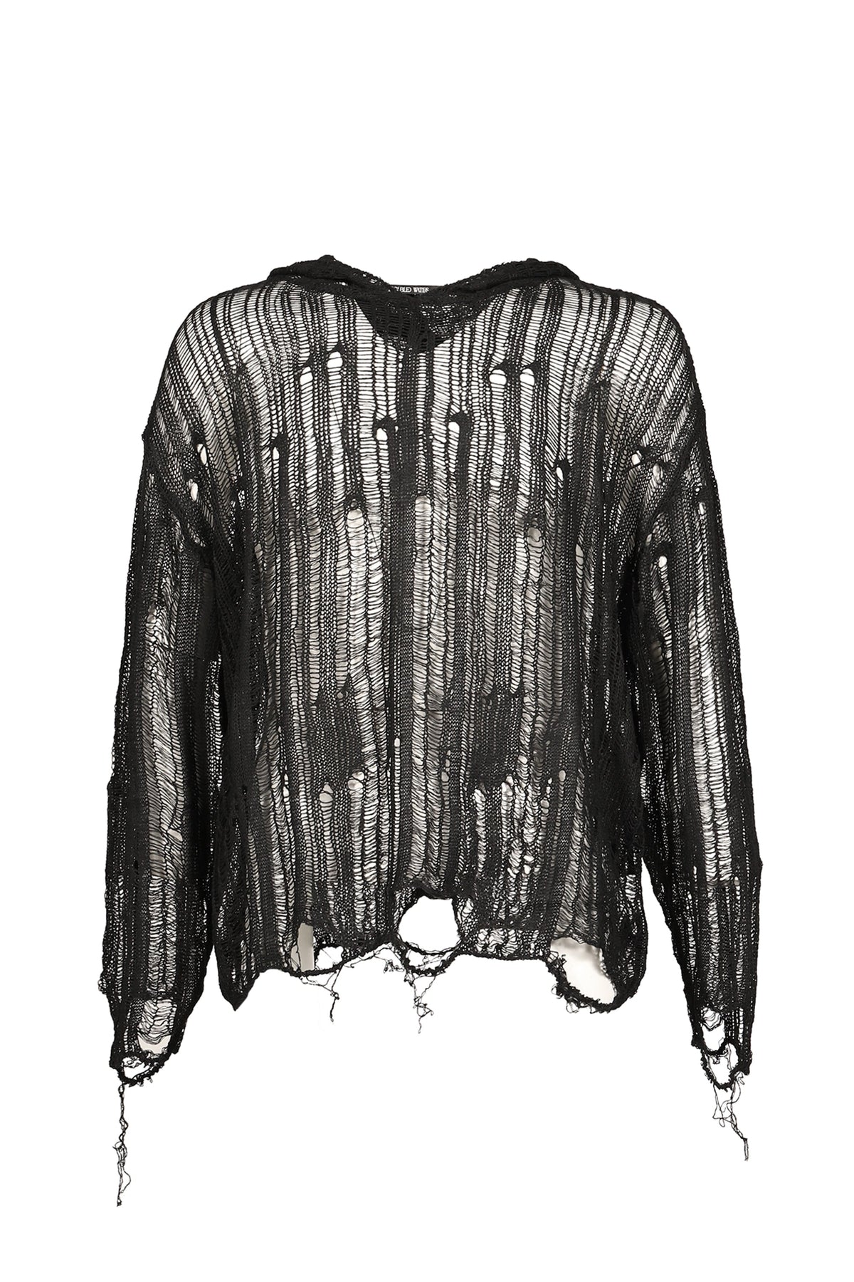 Troubled Waters トラブルド・ウォーターズ 【本物保証】パーカー、ストリートスタイル、メンズ SPIDER KNIT HOODIE / BLK